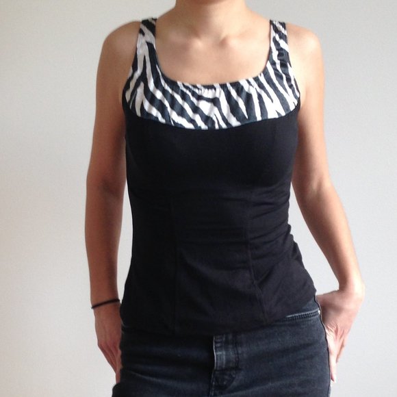 90's Velvet Zebra Print Corset Fitting Top - Picture 1 of 9